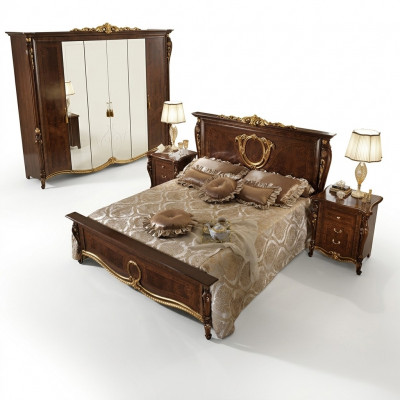 Beddenbekleding Klassiek tweepersoonsbed 180x200cm Houten hotelbedden Slaapkamer Nieuw