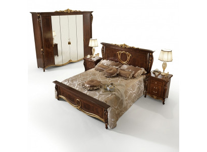 Beddenbekleding Klassiek tweepersoonsbed 180x200cm Houten hotelbedden Slaapkamer Nieuw