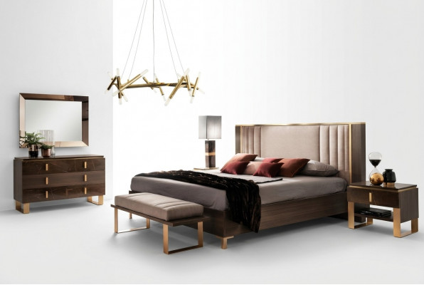 Luxe slaapkamersets Bed 2x nachtkastje Klassiek ontwerp Bedmeubilair 3-delig
