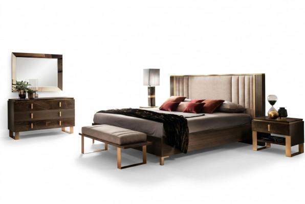 Slaapkamer Set 5-delig. Ontwerp Moderne Luxe Meubels Nieuw Bed Nachtkastje Commode