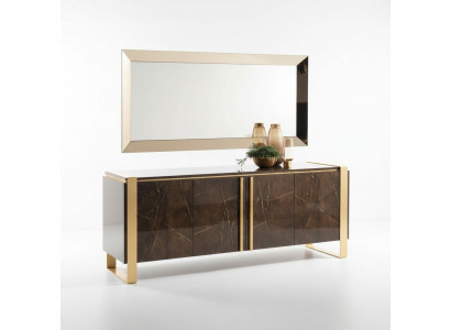 Console tafel dressoir met spiegel luxe klasse meubelset console 2-delig hout nieuw.