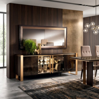 Ontwerper dressoir dressoir bijzettafel laag bord kast woonkamer rek luxe metaal