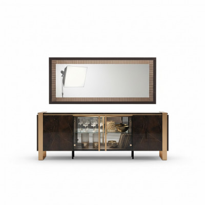 Ontwerper dressoir dressoir bijzettafel laag bord kast woonkamer rek luxe metaal
