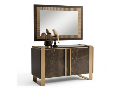 Meubelstijl Klassiek 2-delig set commode met spiegel Luxe Italiaanse meubels
