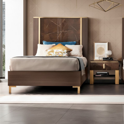Bed nachtkastje slaapkamer gestoffeerd bed klassiek ontwerper meubels arredoclassic