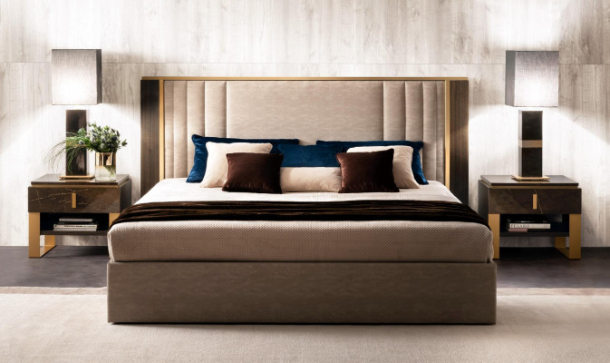 Ontwerper Houten Bed Slaapkamer Luxe Gestoffeerde Meubels Tweepersoonsbedden arredoclassic