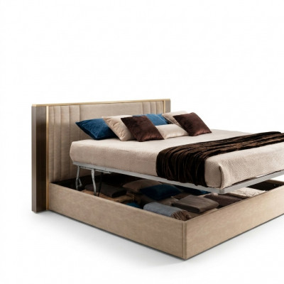 Ontwerper Houten Bed Slaapkamer Luxe Gestoffeerde Meubels Tweepersoonsbedden arredoclassic