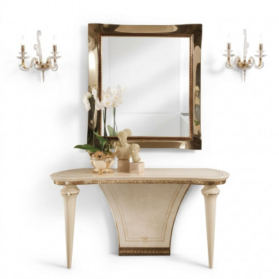 Meubelstijl barok console tafelspiegel hout Italiaanse tafels set van 2 stuks
