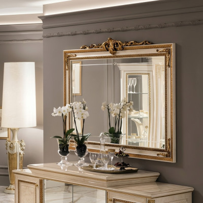 Wandspiegel met houten frame Gouden spiegel Hangspiegel Muurspiegel Woonkamer Nieuw