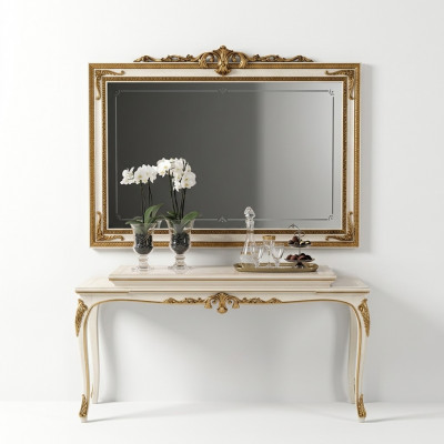 Wandspiegel met houten frame Gouden spiegel Hangspiegel Muurspiegel Woonkamer Nieuw