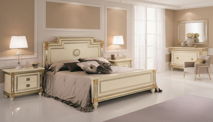 Koninklijk bed met 2 nachtkastjes Slaapkamer set van 3 delen Houten bedden Nieuw