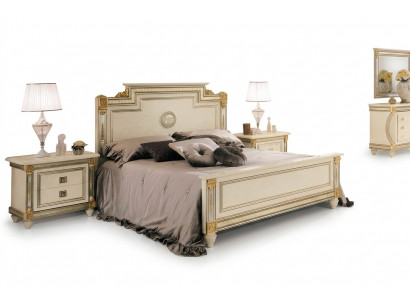 Koninklijk bed met 2 nachtkastjes Slaapkamer set van 3 delen Houten bedden Nieuw