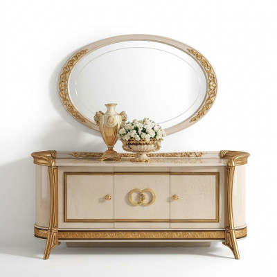 Dressoir + spiegel Dressoir Slaapkamer Commode Barok Rococo arredoclassic nieuw