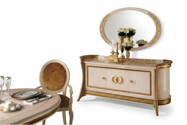 Ladenkast Houten Meubels Barok met Spiegel Luxe Italiaanse Meubels 2-delig Set Nieuw
