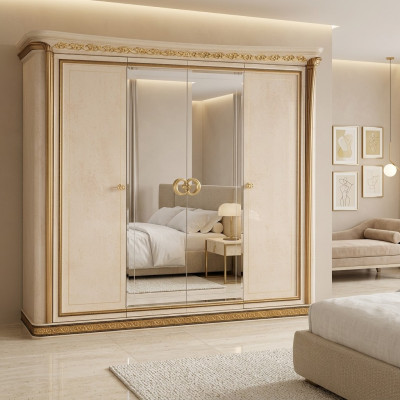 Luxe kledingkasten in hoogglans designmeubels van hout, nieuw.