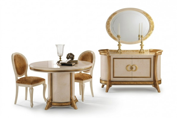 Meubelstijl Barok 2-delige set commode met spiegel Luxe hout Italiaanse meubels Nieuw