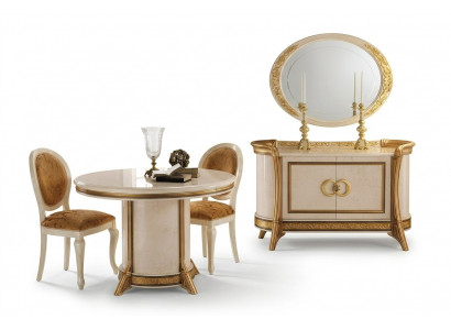 Meubelstijl Barok 2-delige set commode met spiegel Luxe hout Italiaanse meubels Nieuw