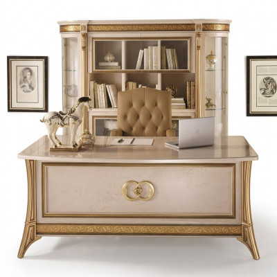 Ontwerp bureau, bureau, stoel, meubilair met stoel 2 delen. Arredoclassic.