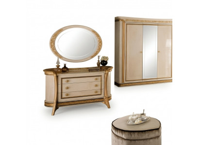 Spiegelcommode kast commodes slaapkamer set hout klassieke stijl 2-delig.