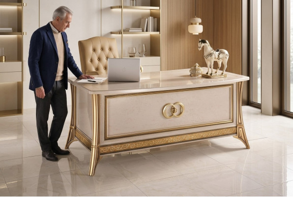 Luxe bureau tafel kantoor Antieke stijl Rococo Barok Nieuwe bureaus