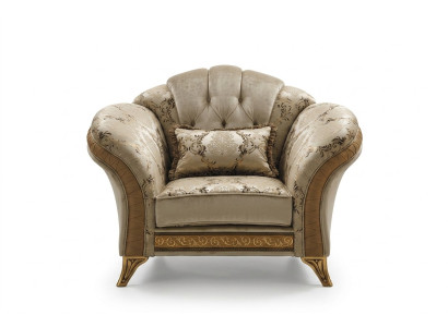 Woonkamer Luxe Fauteuil Hotel Bekleding Klassiek Eenpersoons Beige arredoclassic
