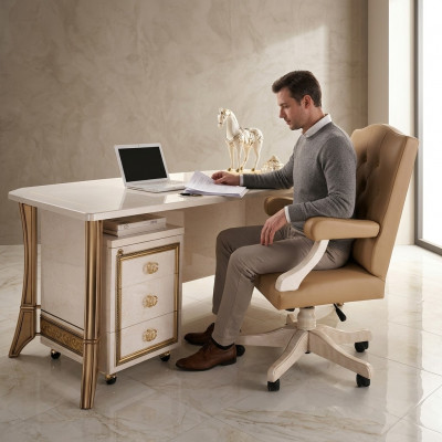 Leidinggevende stoel Stoel Stoel Kantoor Draaistoel Leer Kantoorinrichting Zitmeubels Draaistoelen