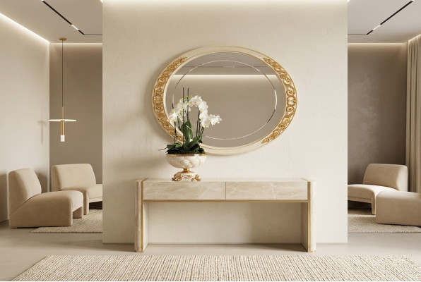 Ontwerp spiegel wandspiegel echt houten frame hangspiegel luxe meubels barok