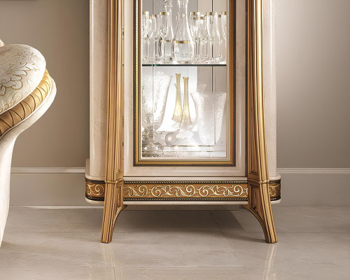 Vitrine Vitrinen Schrank Glasschrank Woonkamerplank Barok Rococo Echt Hout