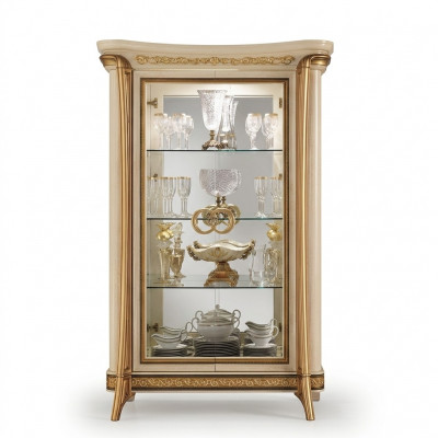 Vitrine Vitrinen Schrank Glasschrank Woonkamerplank Barok Rococo Echt Hout