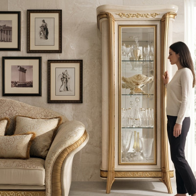 Luxe etalage vitrine glazen kast klassiek stijl meubelrek ITALIË NIEUW