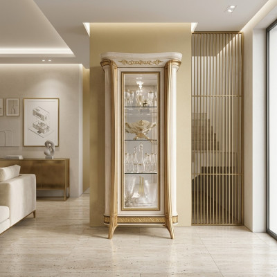 Luxe etalage vitrine glazen kast klassiek stijl meubelrek ITALIË NIEUW