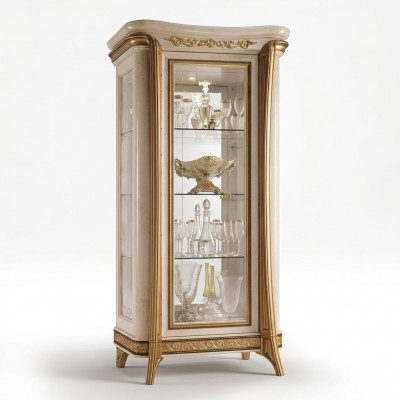 Luxe etalage vitrine glazen kast klassiek stijl meubelrek ITALIË NIEUW