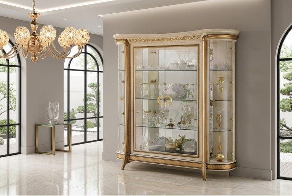 Vitrine Kast Klassieke vitrinekasten Woonkamer kasten Dressoir arredoclassic