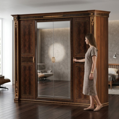 Kledingkast Slaapkamer Houten Kast Modern Stijl Luxe Kasten Klassiek