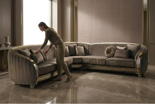 Sofa L-vorm leren bank woonlandschap set design hoekbank arredoclassic