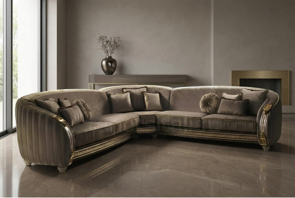 Sofa L-vorm leren bank woonlandschap set design hoekbank arredoclassic