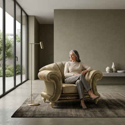 Ontwerp Stoel Stof Luxe TV Bank 1-Zits Bank Ontspannen Bekleding Lounge Nieuw