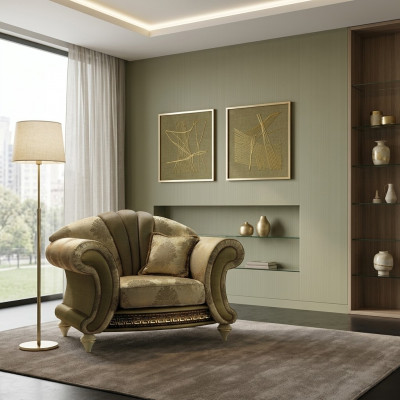 Ontwerp Stoel Stof Luxe TV Bank 1-Zits Bank Ontspannen Bekleding Lounge Nieuw