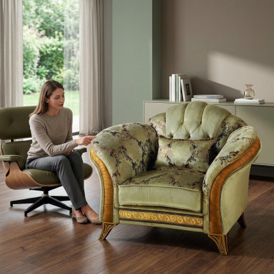 Luxe tv-klassieke fauteuil lounge 1-zits stof Relax Club arredoclassic.