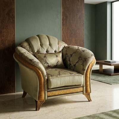 Luxe tv-klassieke fauteuil lounge 1-zits stof Relax Club arredoclassic.