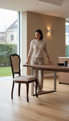 Ontwerperstoel Luxe fauteuil Gestoffeerde stoelen 1x fauteuil Woon eetkamer Textiel