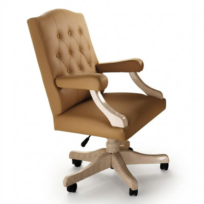 Luxe kantoorstoel met bekleding, draaibaar, ontwerper meubels, kantoorbaas.