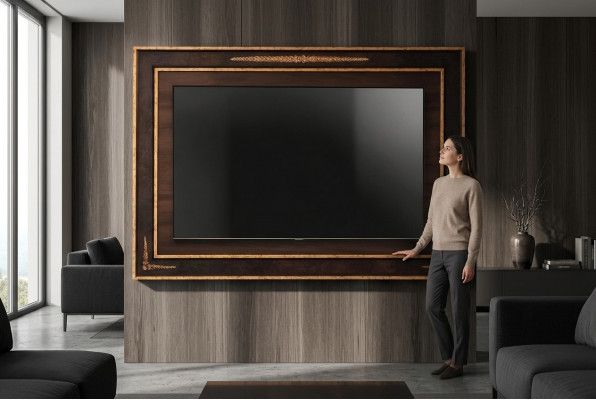 tv muurpaneel bekleding hout barok luxe rtv woonkamer tv-meubel