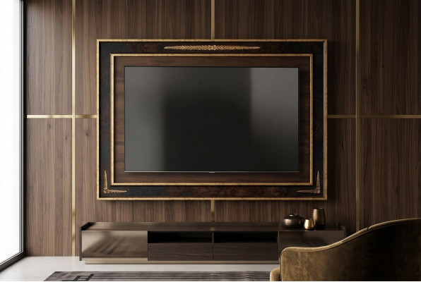 tv muurpaneel bekleding hout barok luxe rtv woonkamer tv-meubel