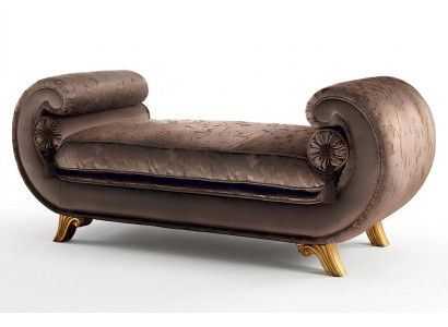 Woonkamer lounge meubels Klassieke design bank Bruin Textiel Chaise longue Nieuw
