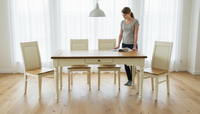 Moderne eettafel Tafel Tafels Houten tafel Amerikaanse eetkamer Landhuisstijl