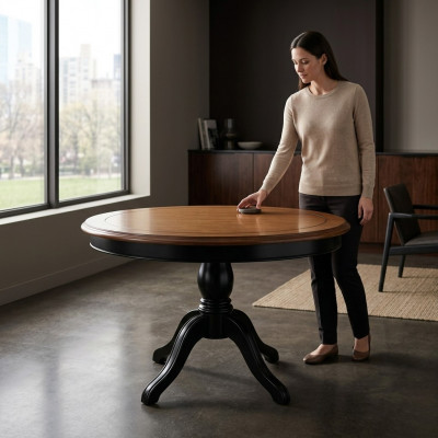 Ronde tafel Eettafel Bank Eetkamertafels Rond Massief hout Nieuw