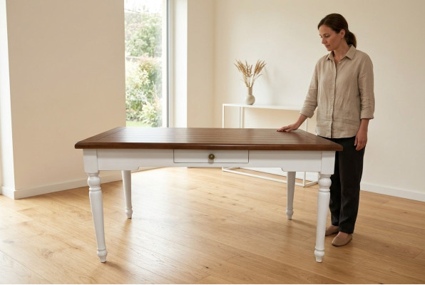 Ontwerp Eettafel Houten Tafels Eetkamer Meubels Rechthoekig Massief houten Tafels Landhuis
