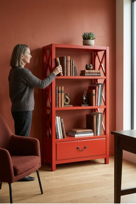 Luxe houten plankenkast woonkamer vloerrek kantoorrekken plankbodem rekken