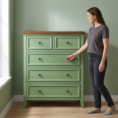 Groene ladekast dressoir sideboard kast Echt houten meubels laden kasten nieuw